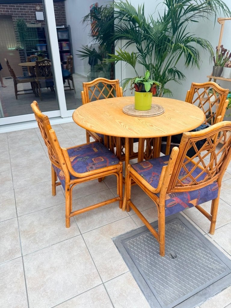 Tafel & 4 stoelen, Ophalen, Gebruikt, Rond, Vier personen
