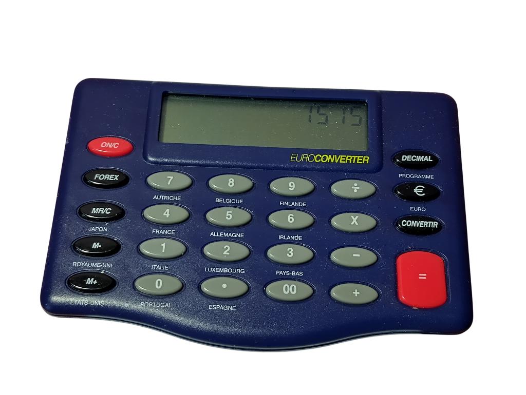 Calculatrice Euroconverter vintage 1998 (vendu sans piles), Enlèvement