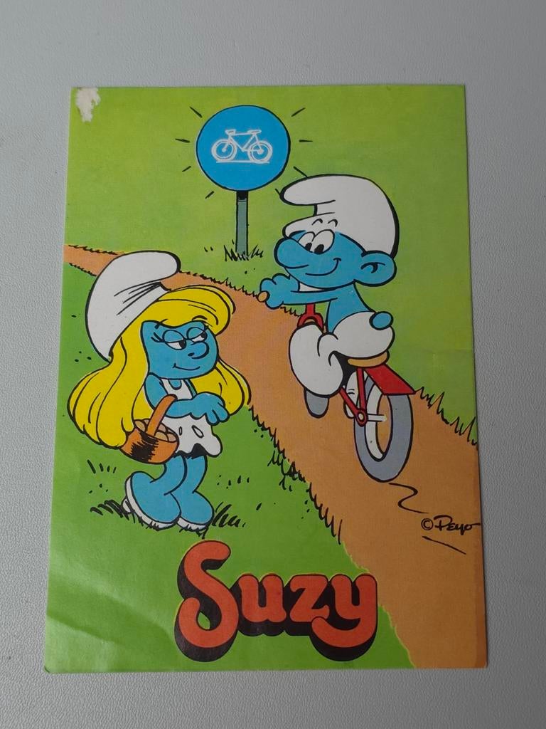 Autocollant Schtroumpf Suzy no 20, Collections, Schtroumpfs, Envoi, Comme neuf, Différents Schtroumpfs, Autres types