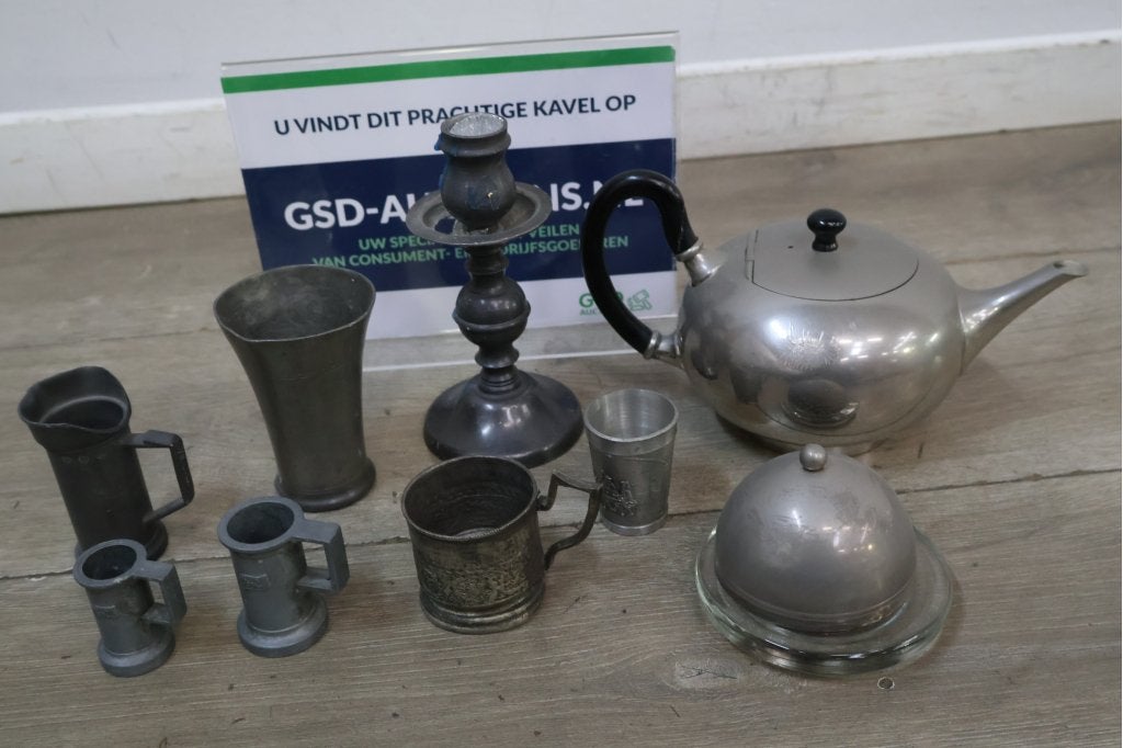 Diverse tinnen voorwerpen, Antiek en Kunst, Ophalen of Verzenden