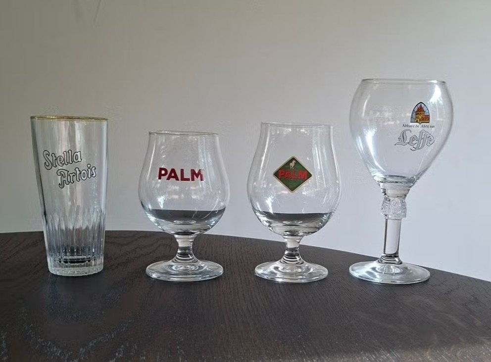 Diverse bierglazen: Palm, Leffe, Stella Artois, Verzamelen, Ophalen of Verzenden, Gebruikt, Leffe