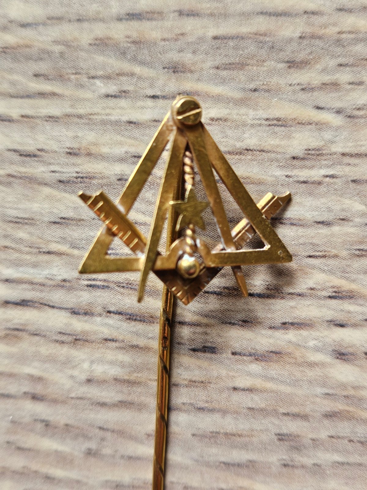 Antieke vrijmetselarij vrijmetselaars masonic gouden speld, Verzamelen, Ophalen of Verzenden
