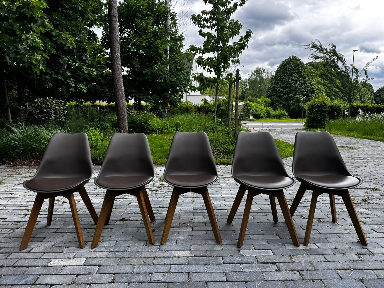 Eetkamerstoelen Overstock, Maison & Meubles, Enlèvement, Brun, Synthétique, Cinq, Six Chaises ou plus