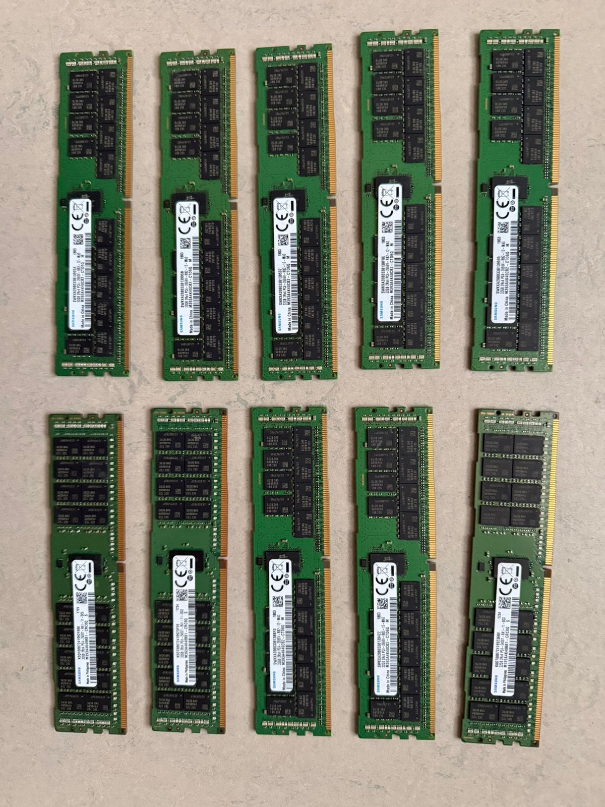 10 x 32 Go de RAM DDR4 ECC Samsung, Informatique & Logiciels, Enlèvement ou Envoi, Comme neuf, DDR4, 32 GB