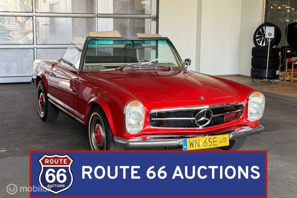 Mercedes-Benz 250 SL | 1967 | Route 66 Auctions, Zwart, Mercedes-Benz, Bedrijf, Handgeschakeld