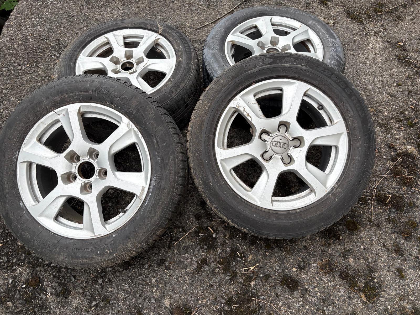 PNEUS + JANTES 225/55 R16, Autos : Pièces & Accessoires, Pneus et Jantes, 16 pouces, Enlèvement, Autre