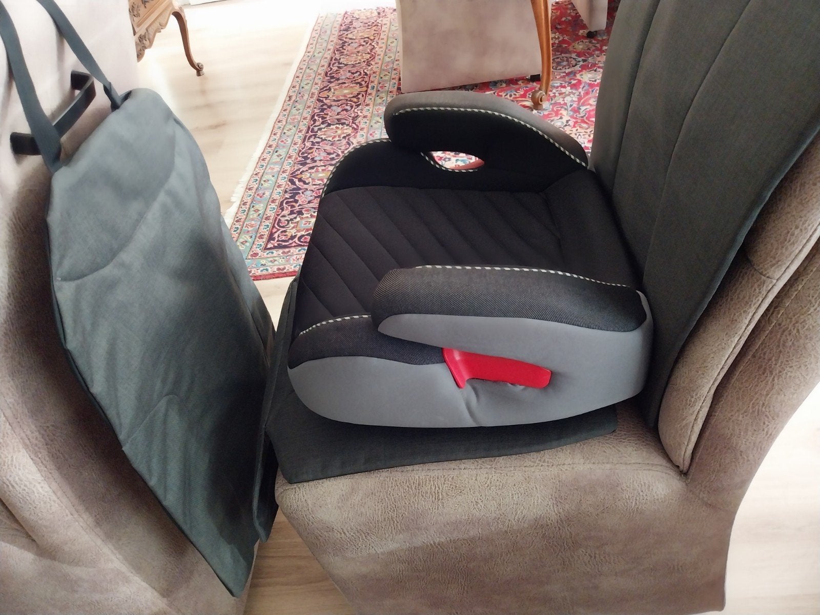 Autostoel met zetel en rugbescherming ook voor zetel vooraan, Ophalen, Zo goed als nieuw
