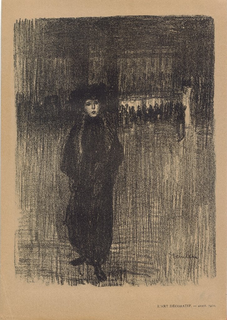 Théophile Steinlen litho "Parisienne", 1910, l'Art Décoratif, Antiquités & Art, Enlèvement, Portraits et figures, Lithographie