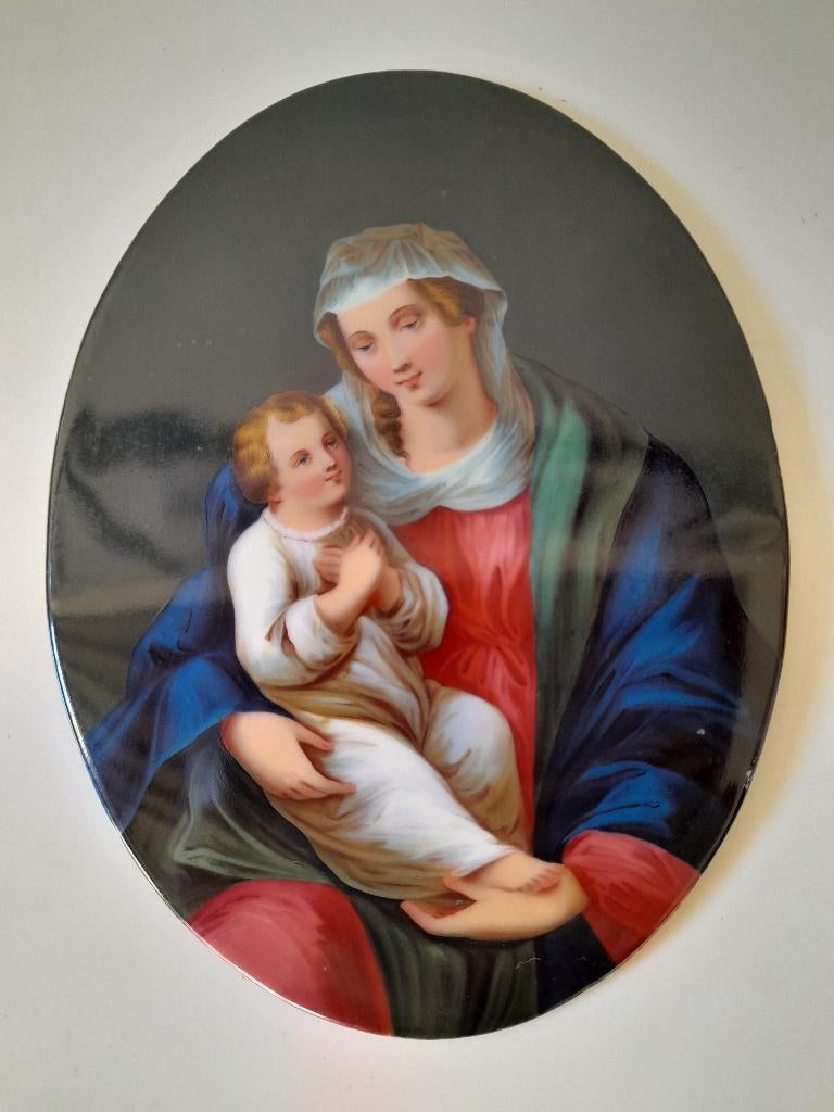Antiek - biscuit Madonna met kind, Antiek en Kunst, Ophalen of Verzenden