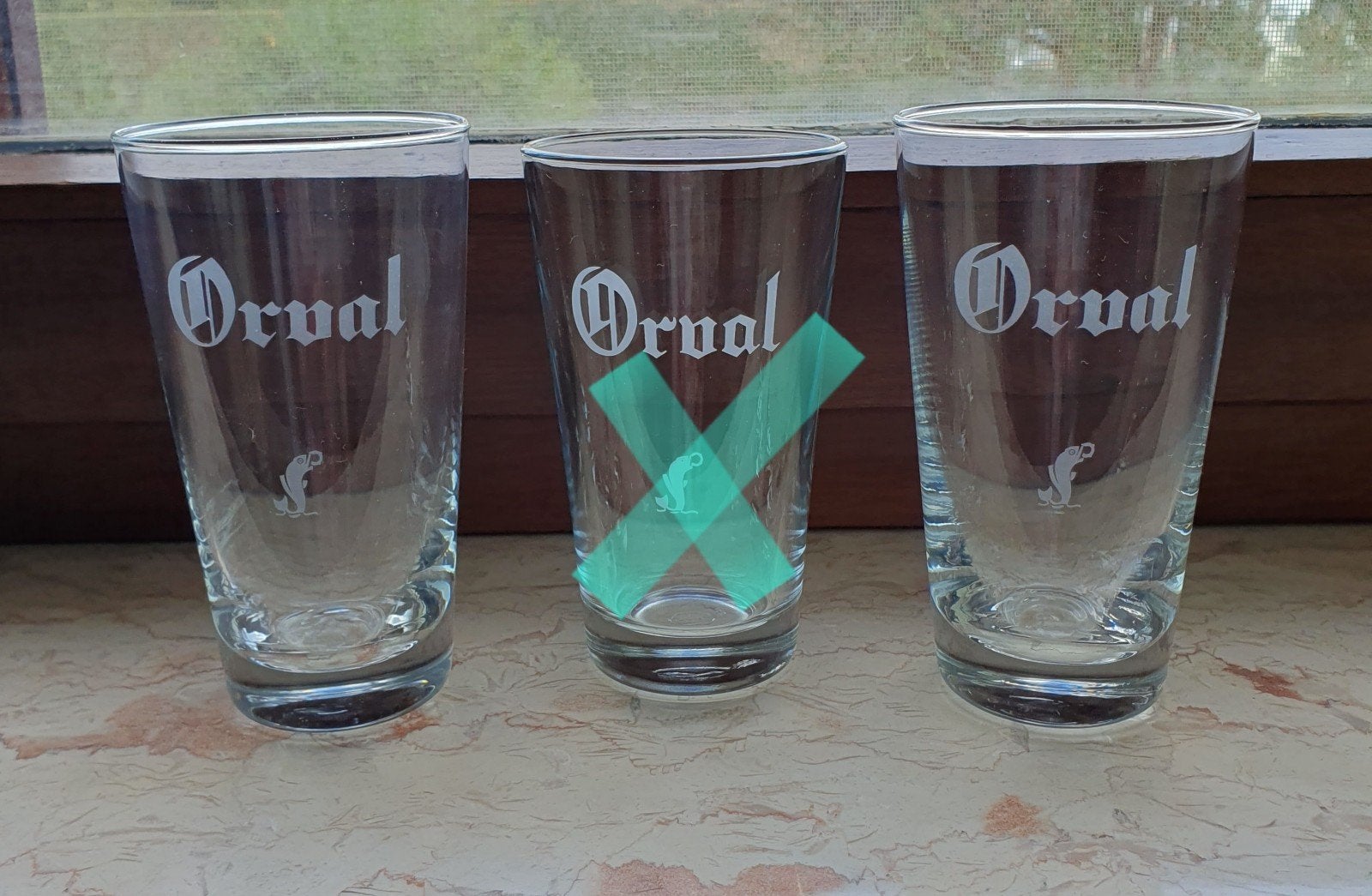 Orval 2 anciens verres á eau, Collections, Marques de bière, Enlèvement ou Envoi
