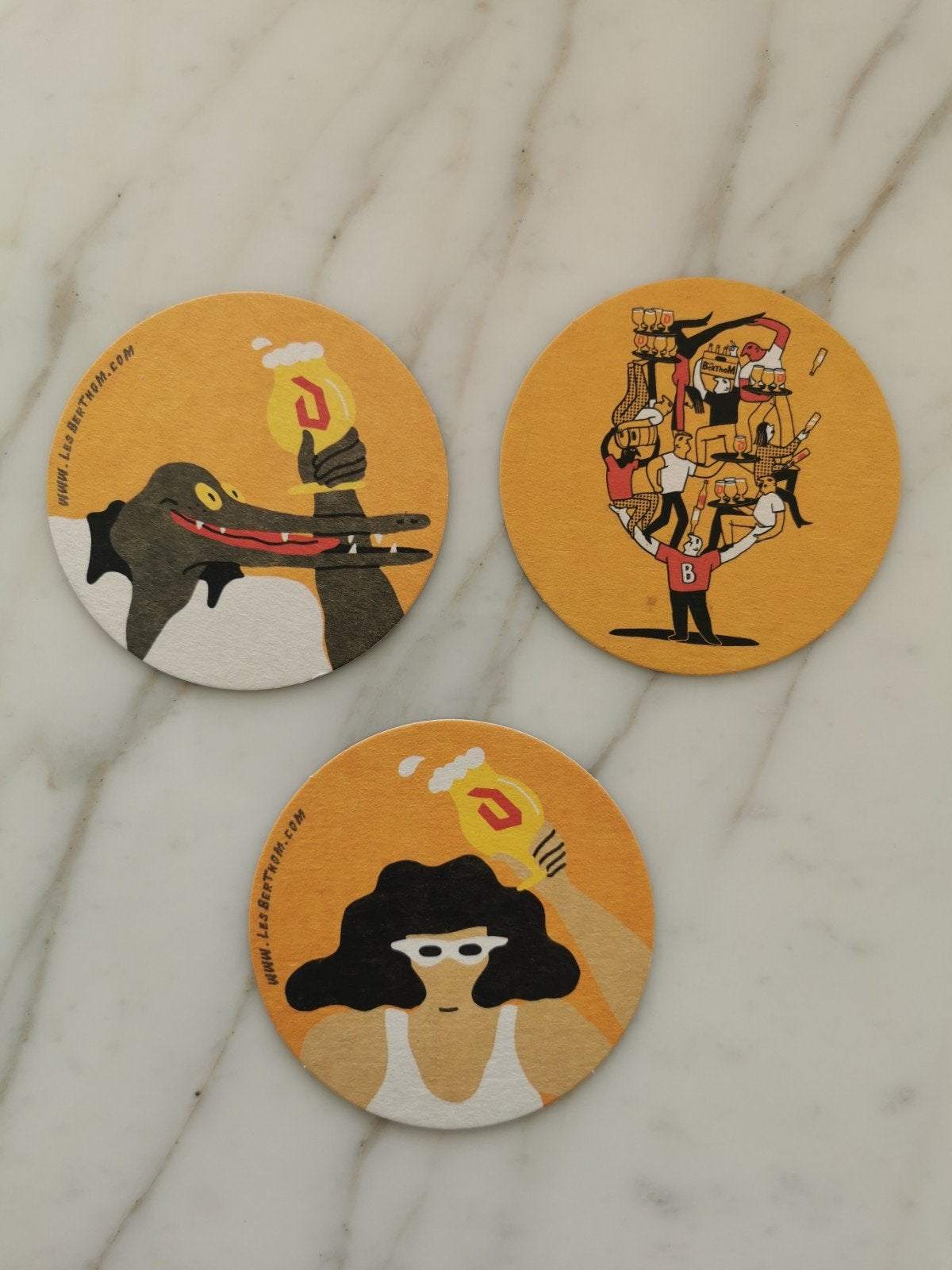 Bierviltjes Duvel Les BeRThoM, Verzamelen, Biermerken, Duvel, Ophalen of Verzenden