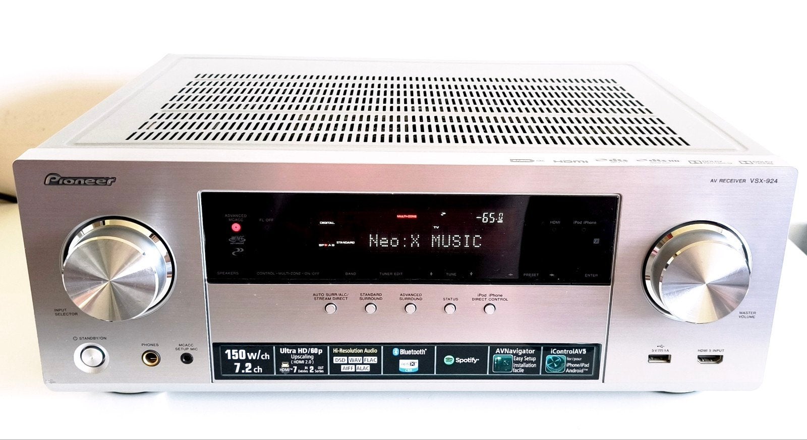 Ampli Pioneer VSX-924 : WIFI/Bluetooth/Spotify/AirPlay/DLNA, Enlèvement ou Envoi, Comme neuf, Pioneer, 120 watts ou plus