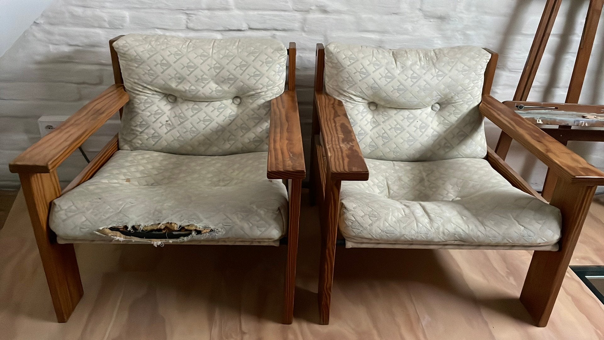Vintage zeteltjes, Huis en Inrichting, Fauteuils, Gebruikt, Stof, 50 tot 75 cm, 75 tot 100 cm, Ophalen