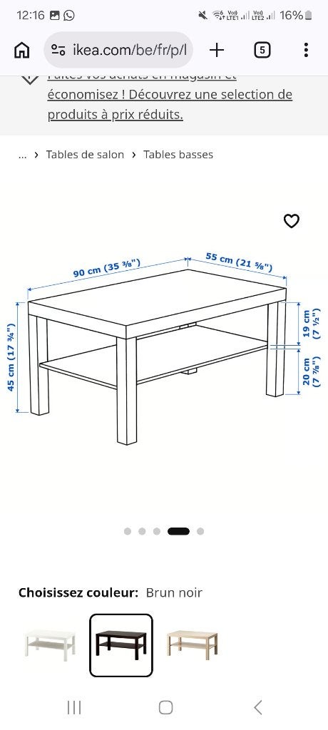 Table de salon, 100 à 150 cm, Comme neuf, Enlèvement, 50 à 100 cm