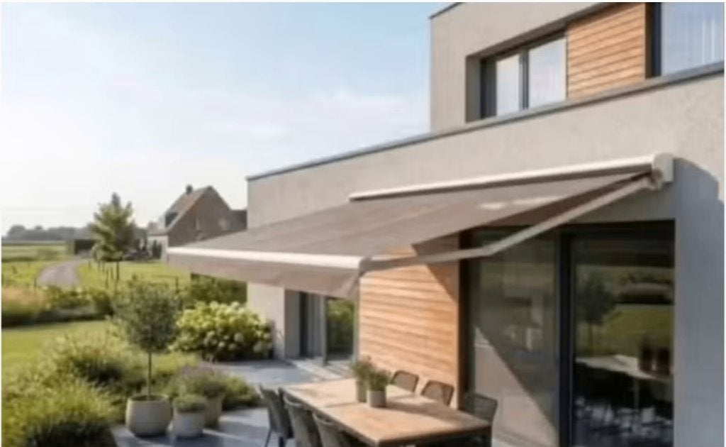 zonneluifel zonnescherm 5,00 x 3,00 m, Jardin & Terrasse, Protection solaire, Enlèvement, Utilisé
