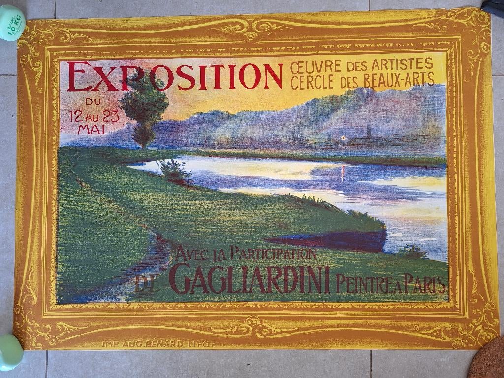 affiche ancienne Cercle Beaux Arts Liège vers 1920, Enlèvement ou Envoi