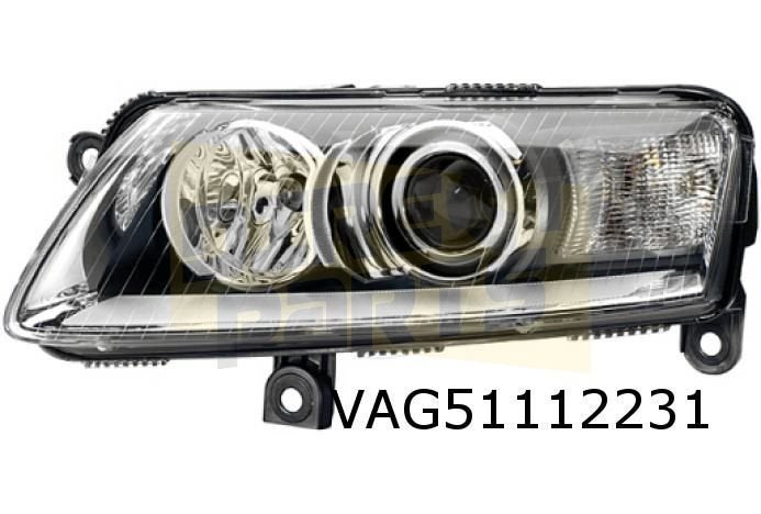 Audi A6 (-9/08) Koplamp Links (Bi-Xe) Origineel! 4F0941029AK, Neuf, -, -, Audi