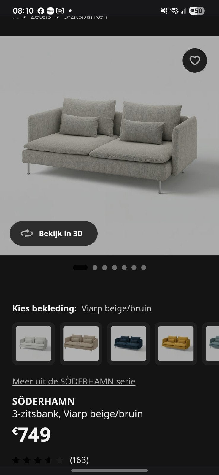 Soderhamn 3 zits., Huis en Inrichting, Ophalen, Gebruikt