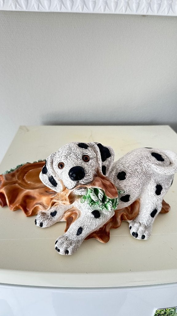 Magnifique Cache-pot Chien Dalmatien Vintage – Italie, Fait main, Enlèvement ou Envoi, Chien, Comme neuf