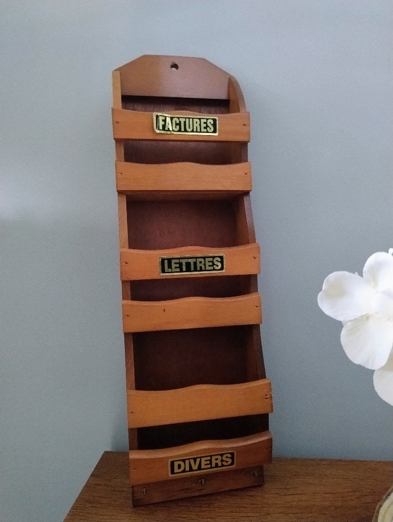 Vintage houten brievenhouder, Ophalen of Verzenden