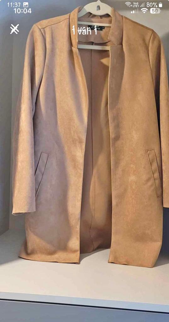 Suede camel jas, Kleding | Dames, Ophalen, Zo goed als nieuw