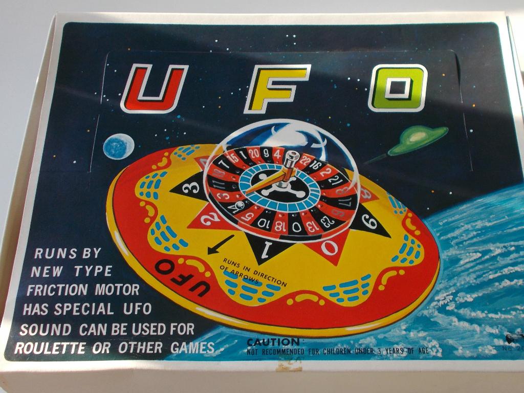 Vintage Japans UFO-roulette spel oude winkelstok 1960, Ophalen of Verzenden