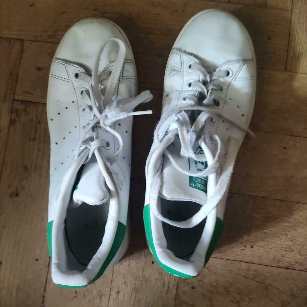 Baskets Adidas Stan Smith Blanches, Ortholite, 36 ²/³, Enlèvement ou Envoi, Adidas, Sneakers et Baskets, Porté