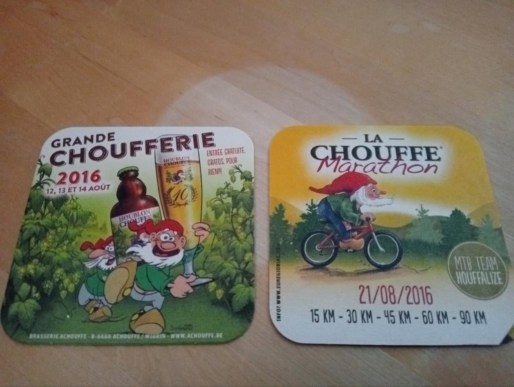 La Chouffe bierviltjes la Chouffe marathon /choufferie 2016, Verzamelen, Ophalen of Verzenden, Nieuw, Viltje(s), Duvel