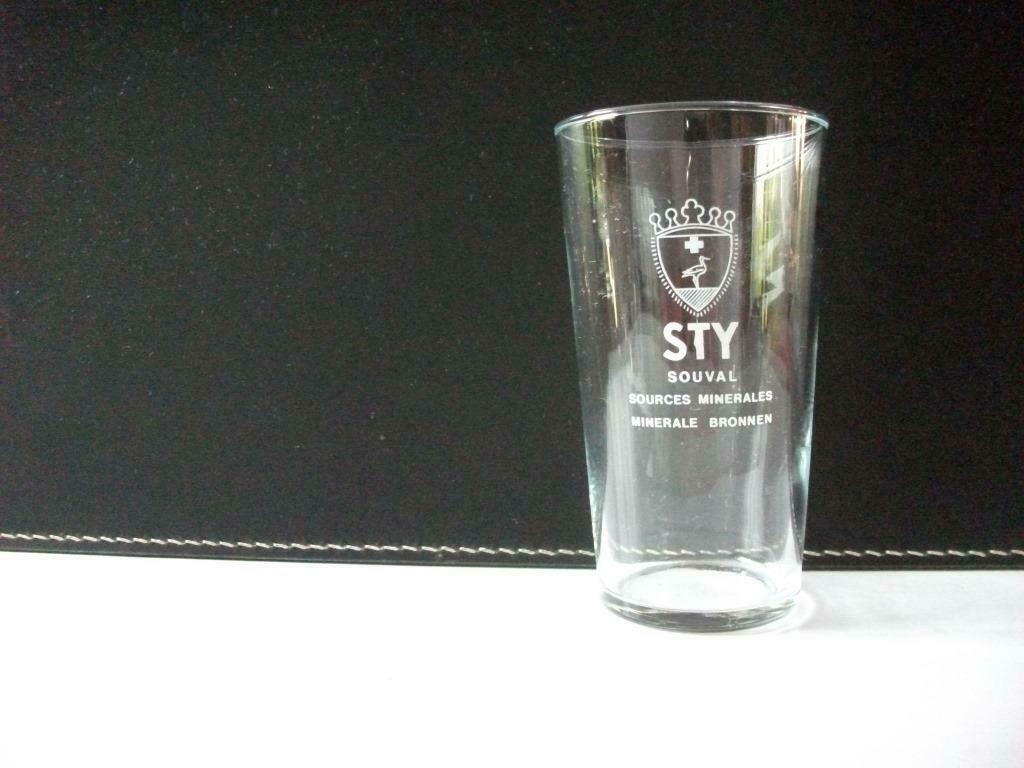 Ancien verre Sty Souval Sources minérales, Envoi, Comme neuf, Verre à eau