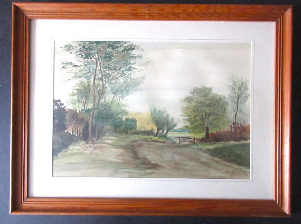 Aquarel "Landschap" door Lucien Boschmans, Antiek en Kunst, Ophalen of Verzenden