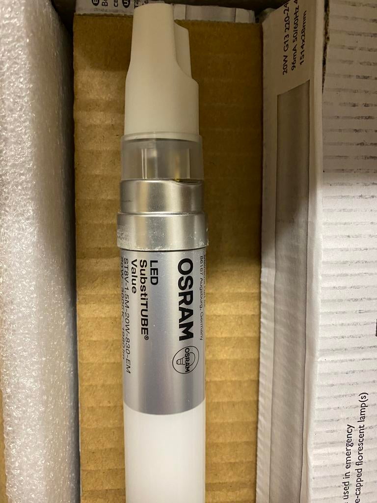 8 LED Osram tube150cm blanc chaud  20w 3000k  1980lm starter, Enlèvement, Neuf, Autres types
