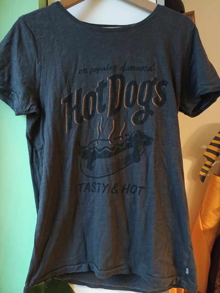 T-shirt gris Hot Dogs, Gris, Enlèvement ou Envoi, Porté, Taille 46 (S) ou plus petite