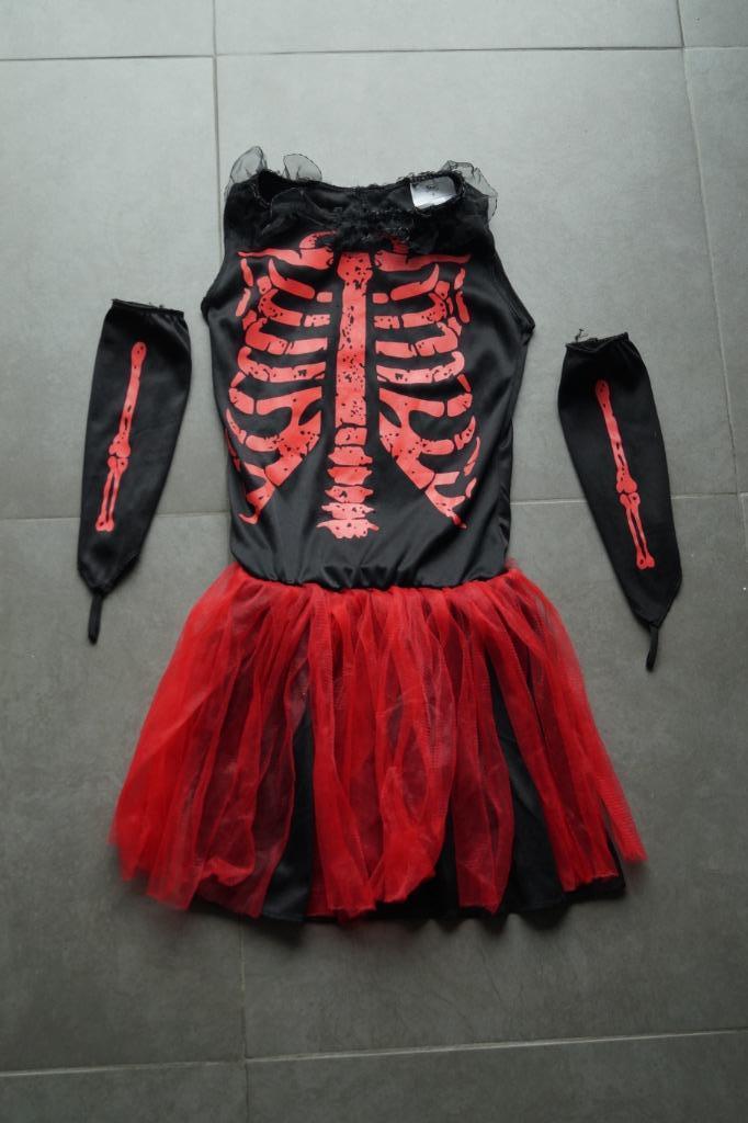 halloweenkleedje skelet maat 5 - 6 jaar, Kinderen en Baby's, Ophalen of Verzenden, Gebruikt, Meisje