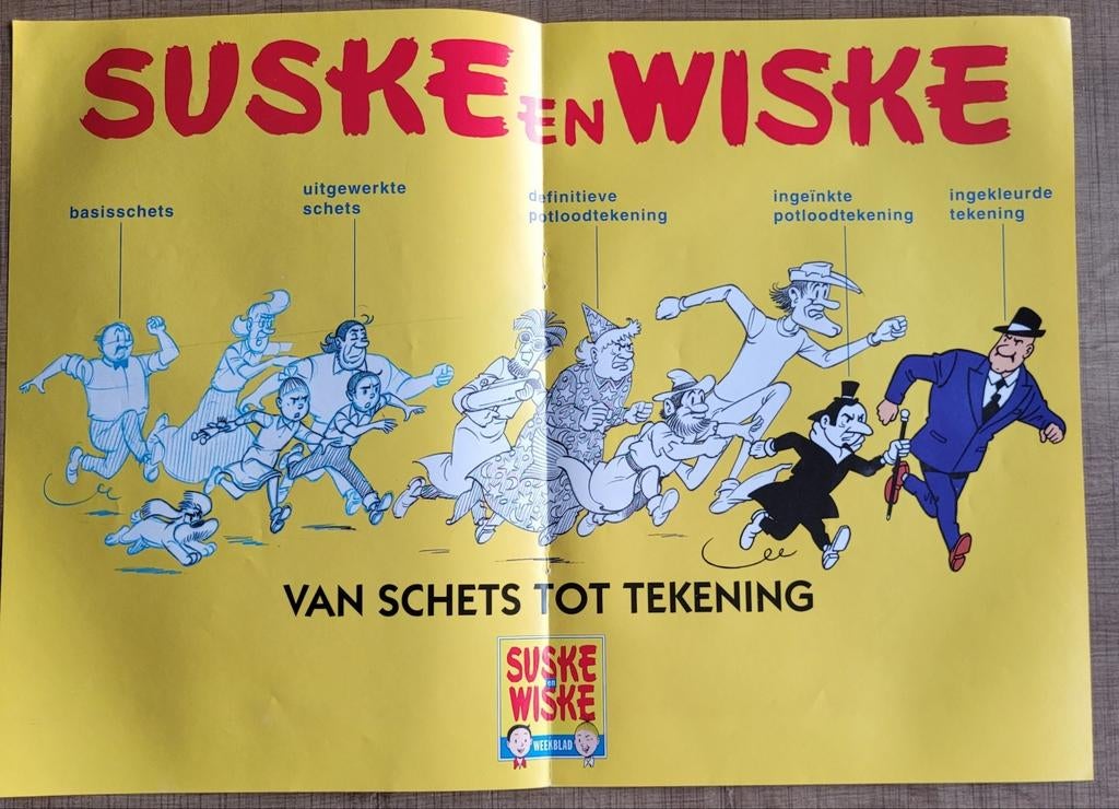 Suske en Wiske: oude poster (1994), Ophalen of Verzenden, Suske en Wiske, Gebruikt, Plaatje, Poster of Sticker