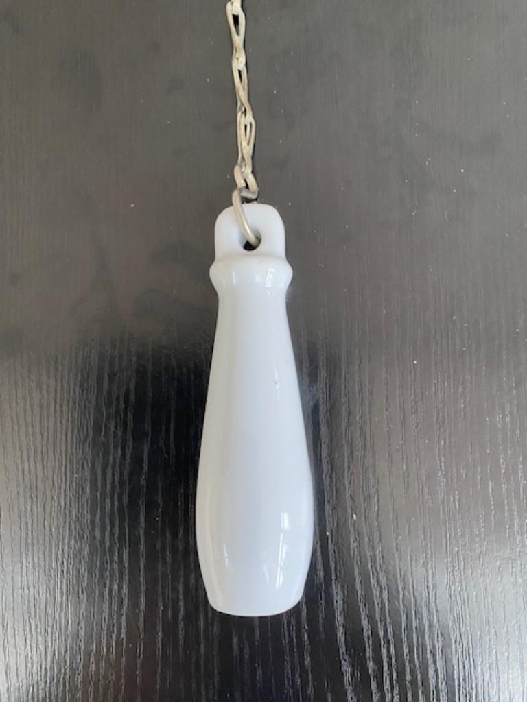 Antiek porseleinen witte WC / water closet trekker + ketting, Ophalen of Verzenden