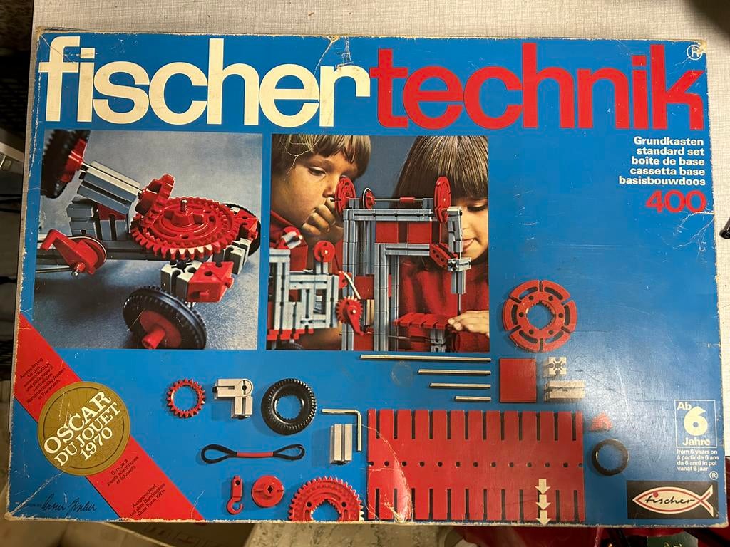 Vintage Fischertechnik Basisset 400/Jaren 70/Originele doos, Enlèvement, Comme neuf