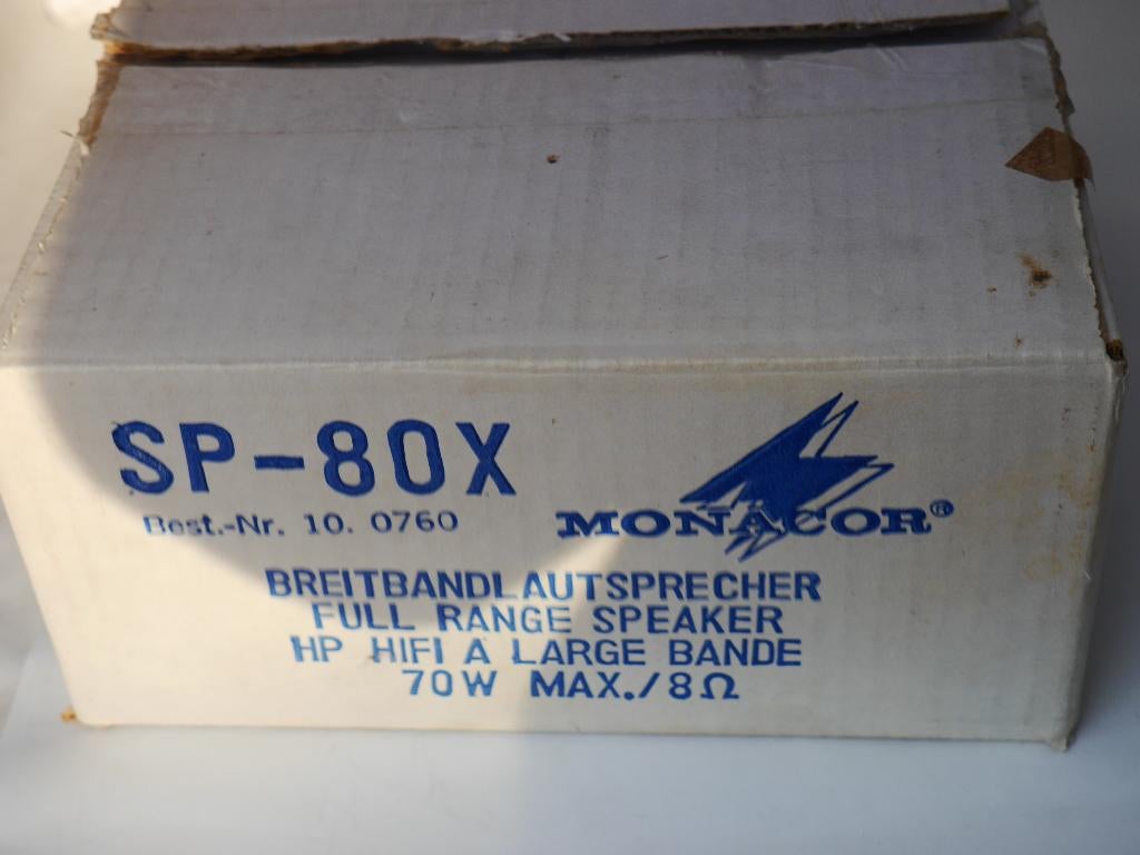 MONACOR SP-80X 70W/8 Ohms Full Range Speaker, Enlèvement ou Envoi, Neuf, 60 à 120 watts