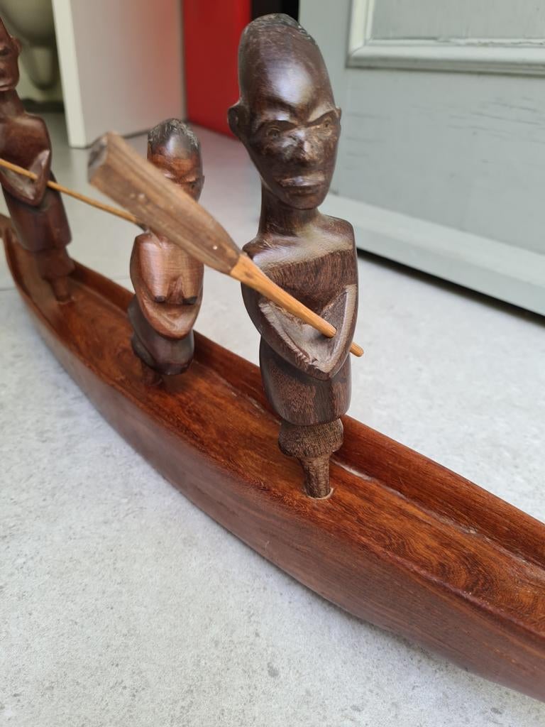 Grand bateau africain en bois - YORUBA - Nigria, Antiquités & Art, Enlèvement ou Envoi