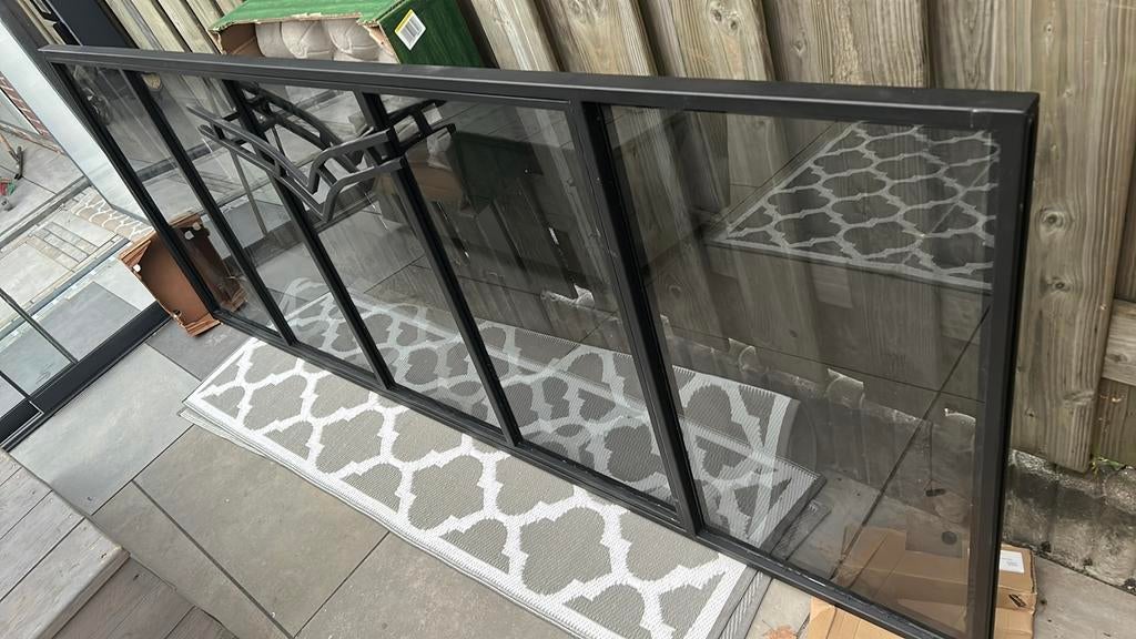 Porte pivotante en acier, Bricolage & Construction, Porte coulissante, Verre, Enlèvement, 80 à 100 cm