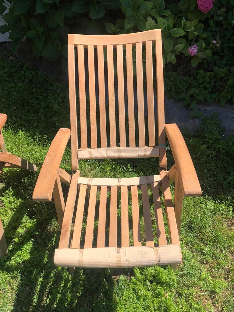 Newport verstelbare volhouten stoelen. Versus., Jardin & Terrasse, Chaises de jardin, Enlèvement, Neuf, Bois, Ajustable