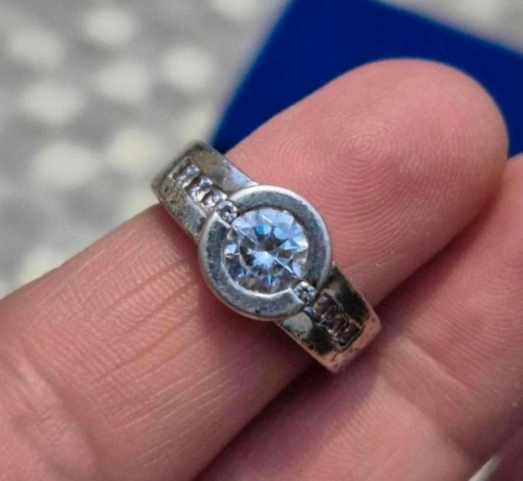 Zilveren vintage ring Nona met 925 gestempeld en gemerkt, Ophalen of Verzenden, Zo goed als nieuw