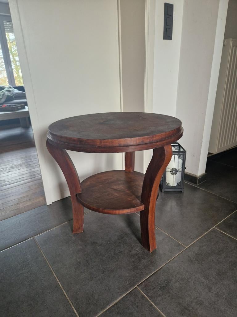 houten bijzettafeltje 66cm hoog en 66cm diam., Enlèvement, Utilisé
