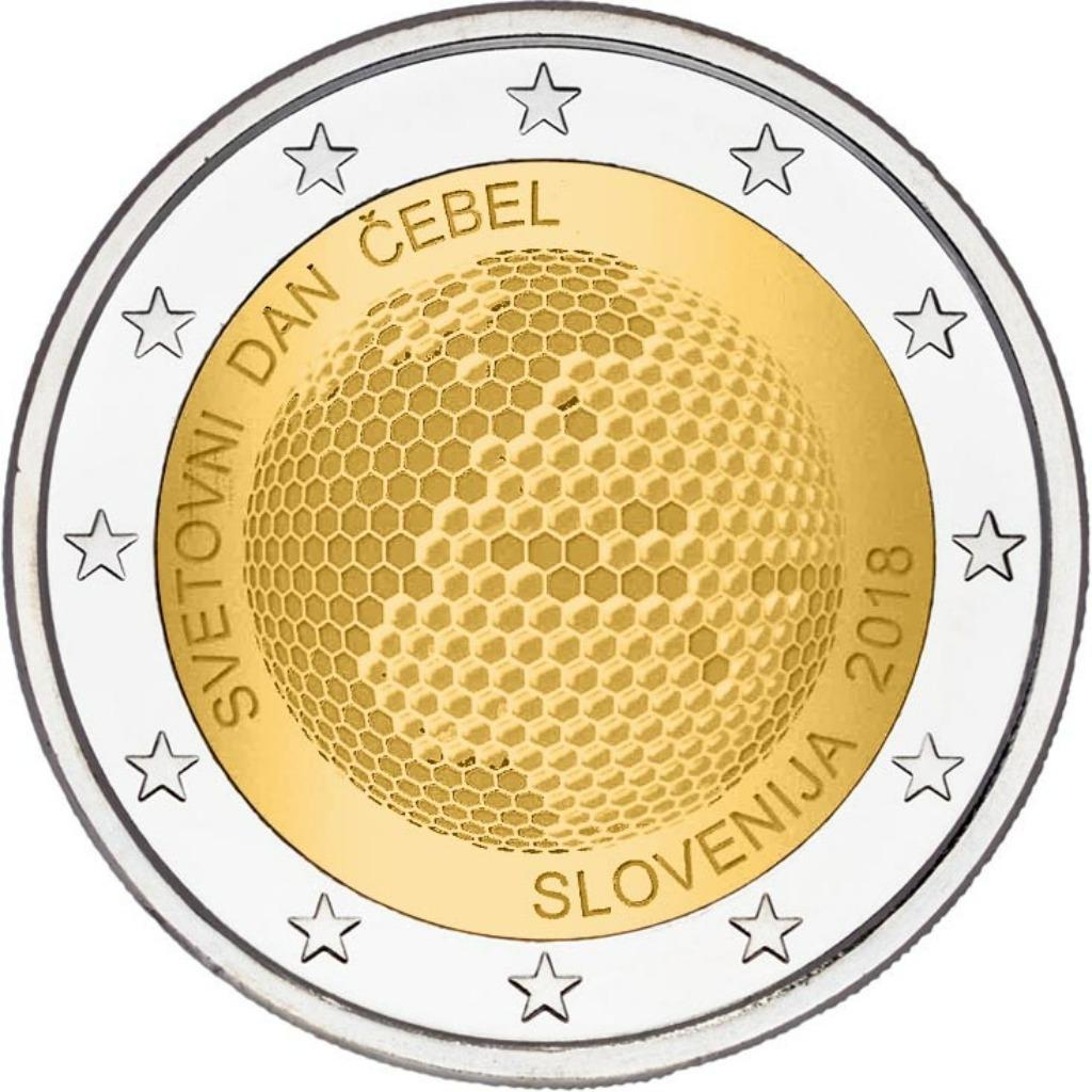 2 euro Slovenië 2018 UNC Wereldbijendag, Ophalen of Verzenden, Slovenië, 2 euro, Setje