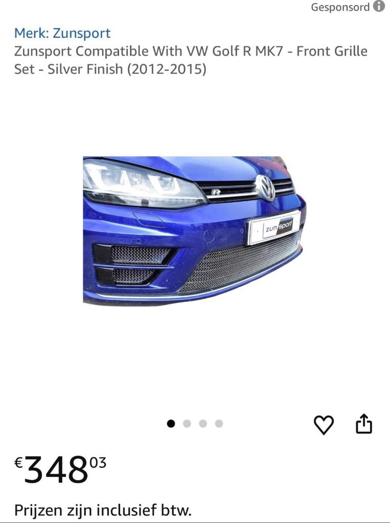 Vw golf 7R zunsport bumper grille set (nieuw), Autos : Pièces & Accessoires, Carrosserie & Tôlerie, Neuf, Volkswagen, Avant, Enlèvement ou Envoi