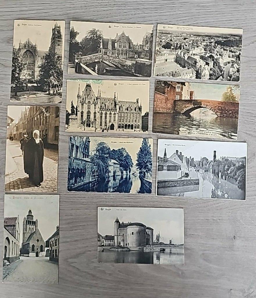 10 oude postkaarten Brugge, Collections, Cartes postales | Belgique, Affranchie, Flandre Occidentale, Avant 1920, Enlèvement ou Envoi