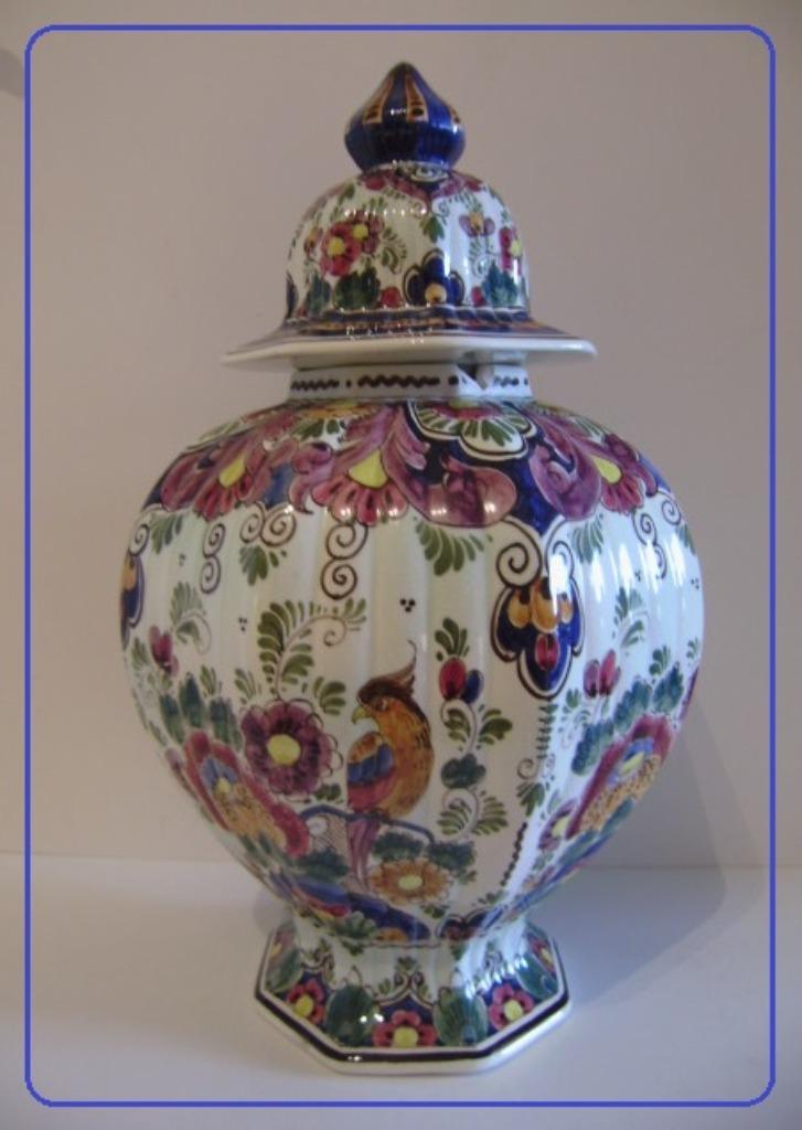 DELFTS POLYCHROME Stolpvaas , Hand-Painted-Holland -Scherf !, Antiek en Kunst, Ophalen