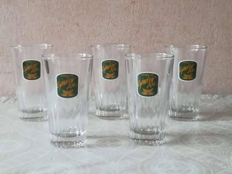 5 glazen Ginder Ale, Enlèvement ou Envoi, Neuf, Verre ou Verres, Autres marques