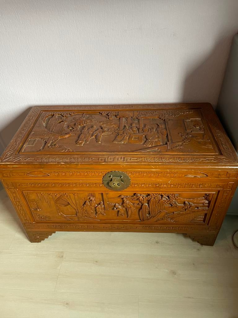 Authenieke houten koffer in perfecte staat, Antiek en Kunst, Antiek | Meubels | Kasten, Ophalen