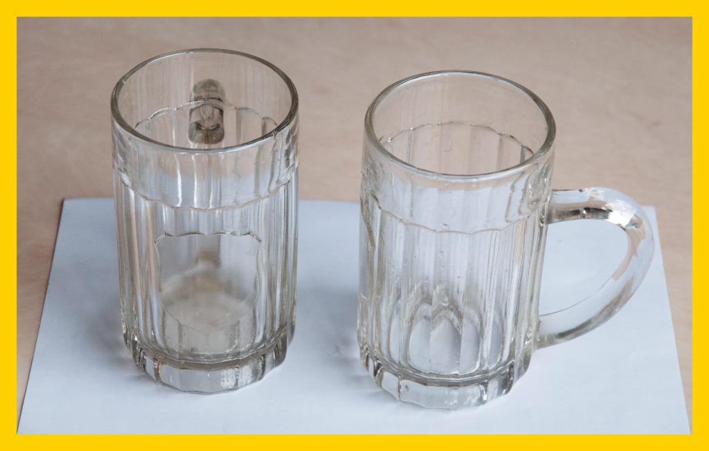 2 glazen bierpullen 400ml - merkloos, Enlèvement ou Envoi, Verre à bière