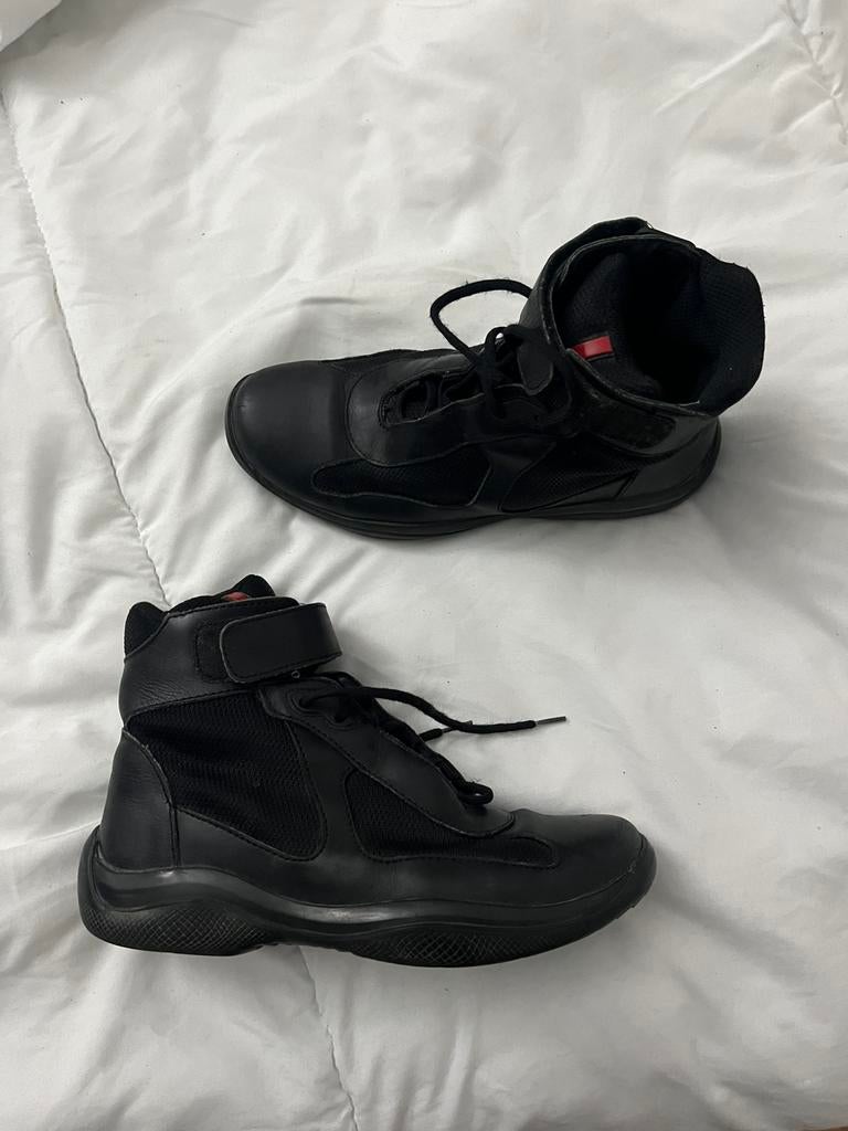 Bottines Prada Hightop, Ophalen, Zwart, Boots, Gedragen